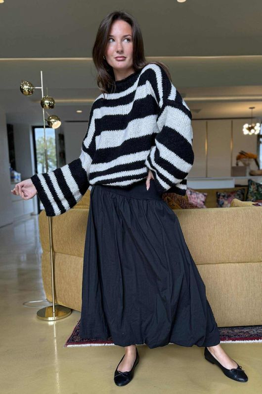  Big Softie Stripe Knit Black -